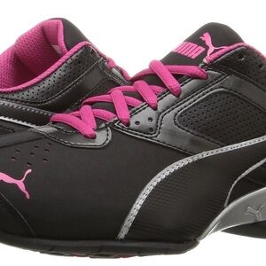 Puma Women's Black and Pink Athletic Shoes